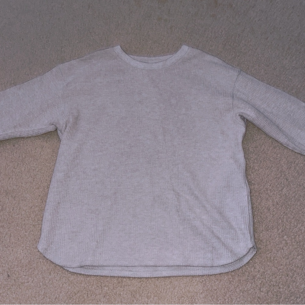 UNIQLO Light Beige Waffle Knit Top